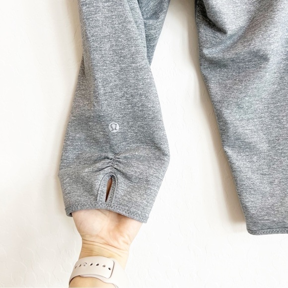 Lululemon Women’s Dhanurasana Crop Leggings Heathered Grey Ruched Side Cutout 6 - Picture 6 of 7